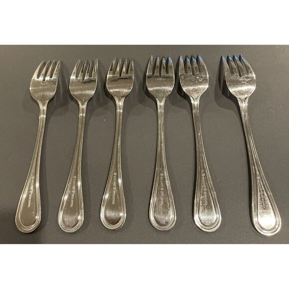 Wallace WAS159 Glossy Outline 18/10 Stainless Flatware Salad Forks Fork Set Of 6 - Picture 3 of 5